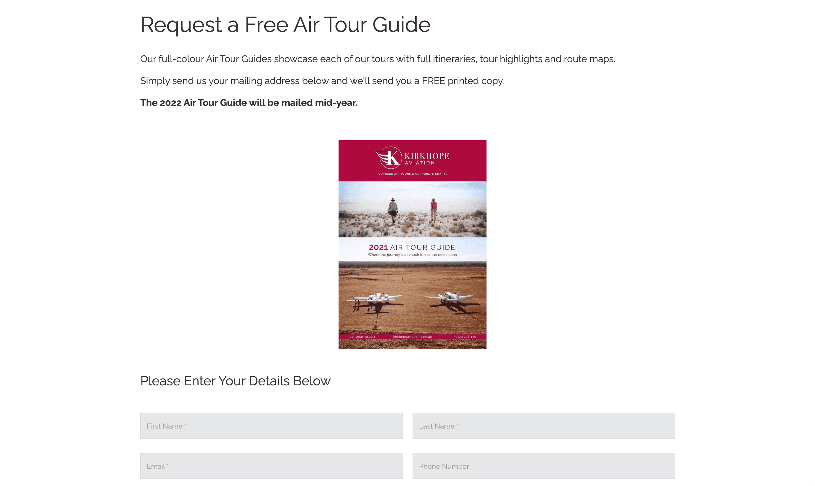 Free Air Tour Guide from Kirkhope Aviation