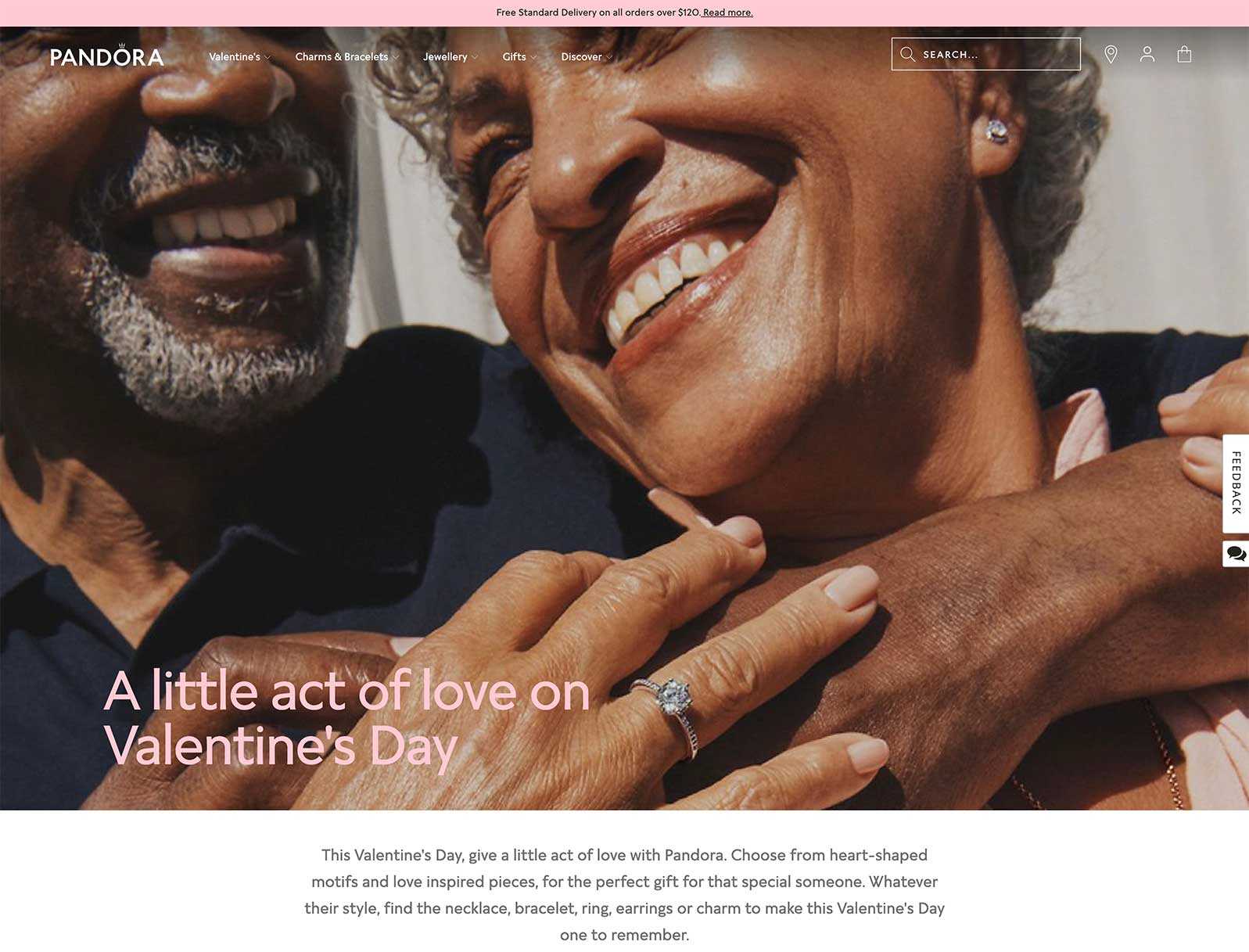 Love is in the air at Pandora with their Valentines Day landing page