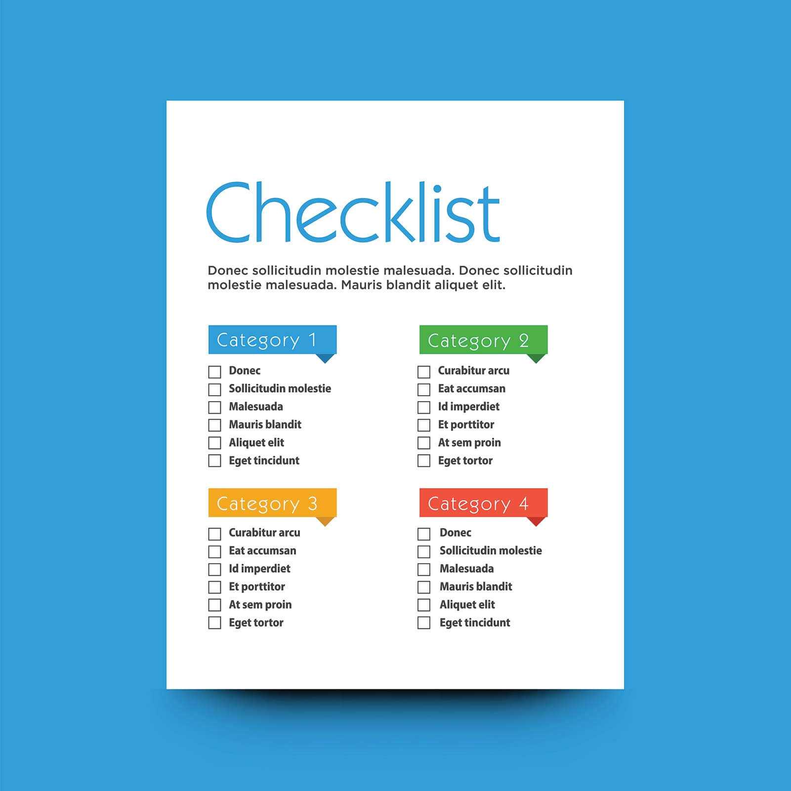 Testimonial checklists