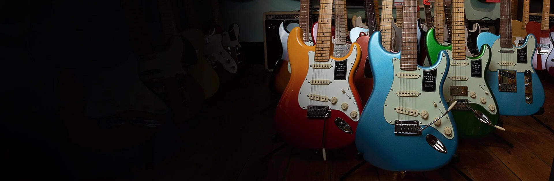 Image showing a selection of electric guitars