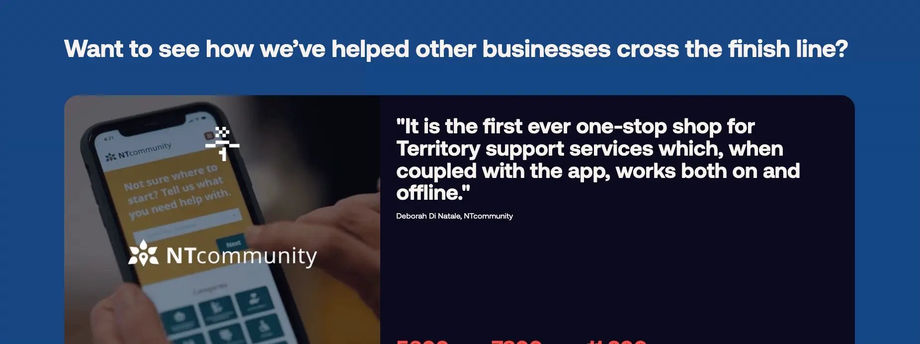 A section of the Refuel website which showcases a case study relevant to the service that is being offered