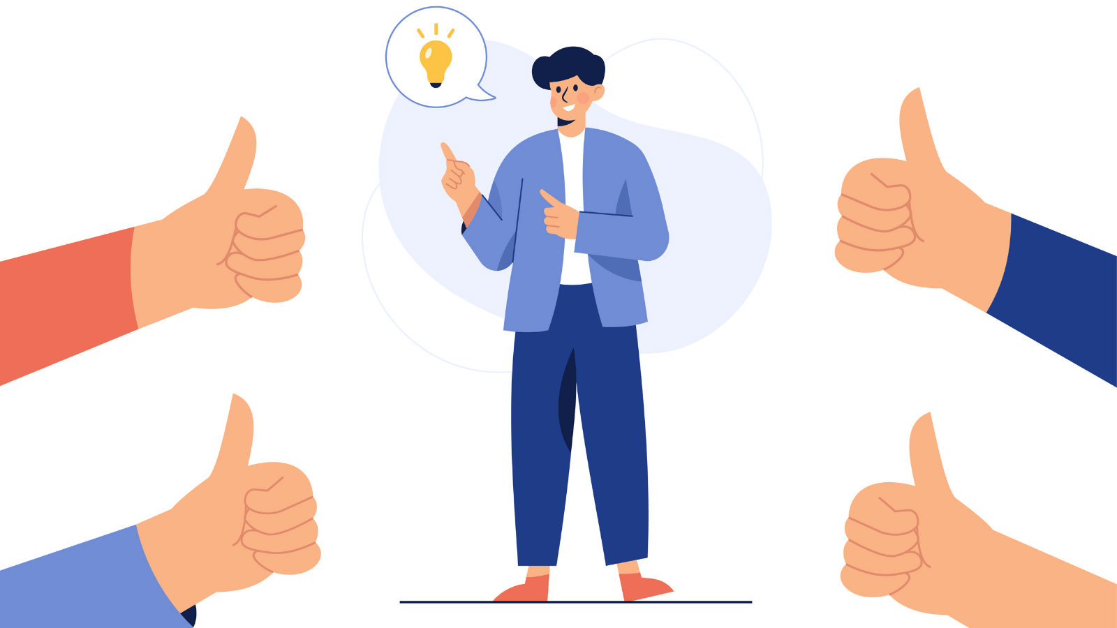 stock image 1, cartoon man thumbs up