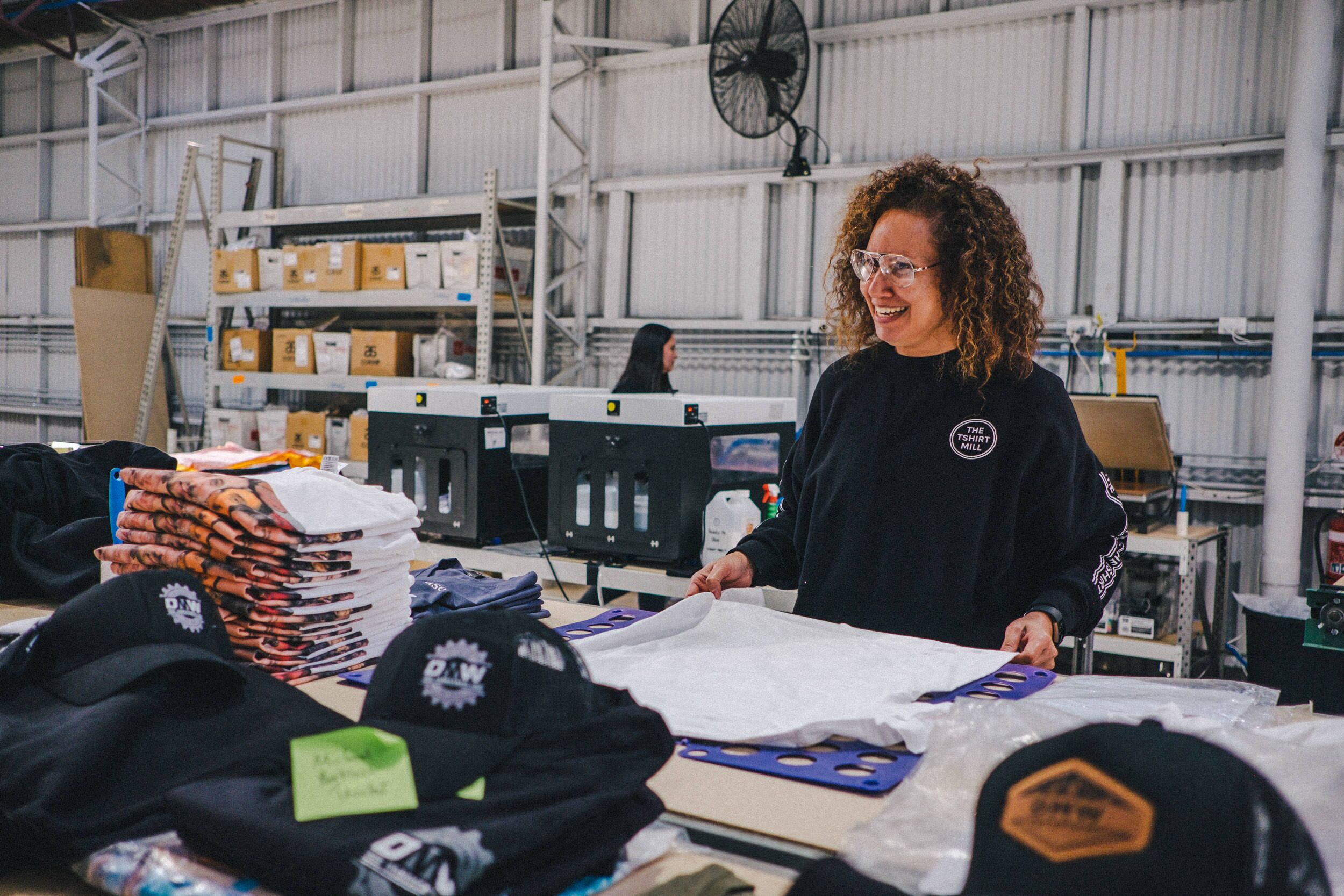 image showing production of a custom shirt