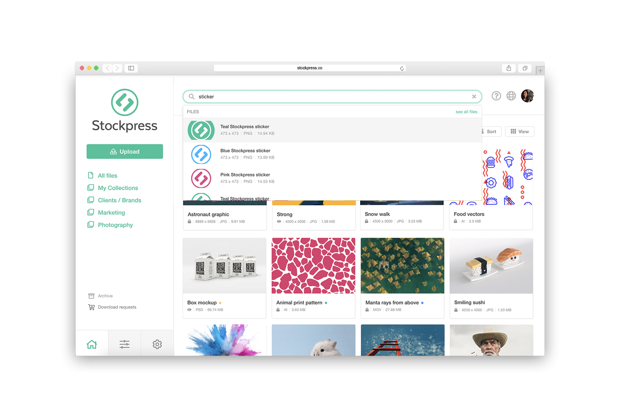 Stockpress search
