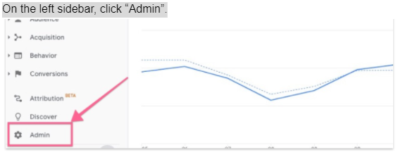 Admin settings in Google Analytics