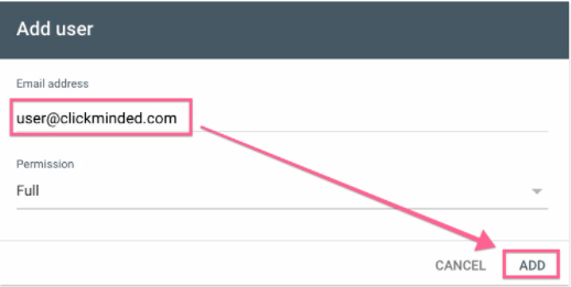 Adding a new user in Search Console
