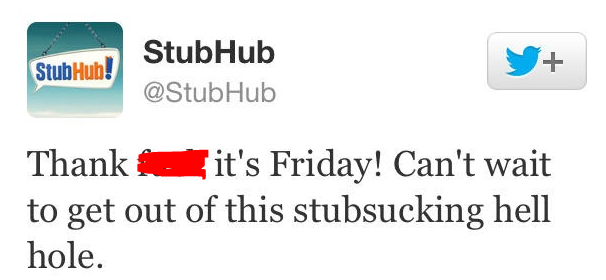 StubHub Tweet